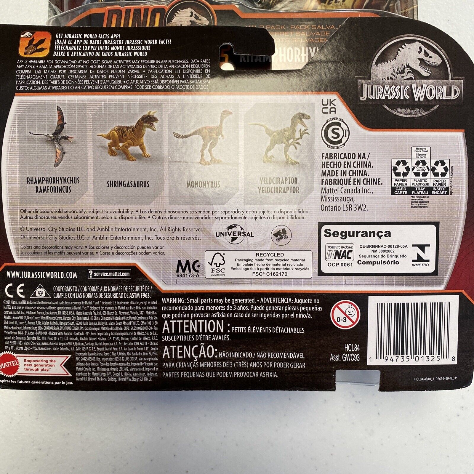 NEW - Jurassic World 2021 Shringasaurus DINOSAUR Figure Wild Pack Dino Escape