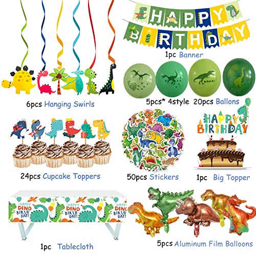 Dinosaur Birthday Party Supplies - 104 Pcs Set