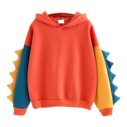 Dinosaur Hoodie for Women: Color Block Top