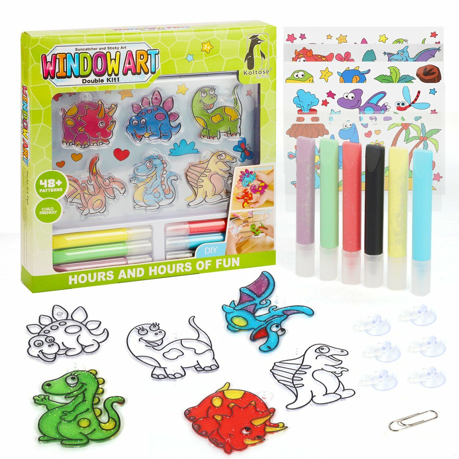 Kid's Dinosaur Window Art Kit for Boys