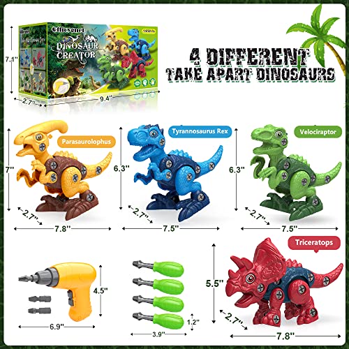 Dino Take Apart Toys with Electric Drill