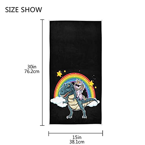 Dinosaur Unicorn Rainbow Hand Towels