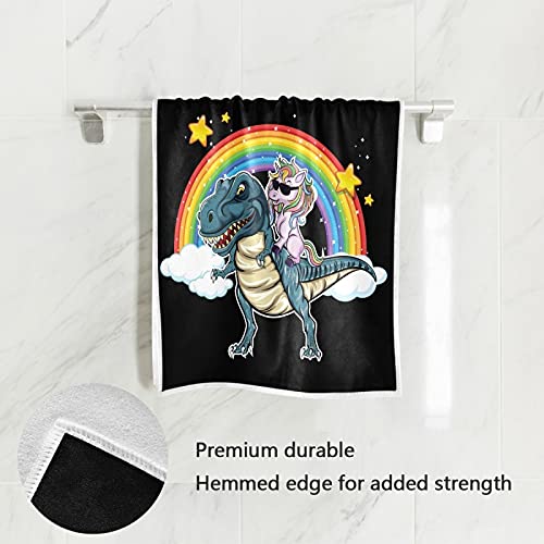 Dinosaur Unicorn Rainbow Hand Towels