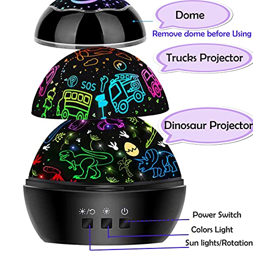 Dino-themed Rotating Projector Lamp for Kids