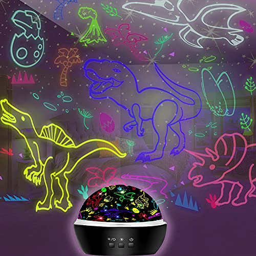 Dino-themed Rotating Projector Lamp for Kids
