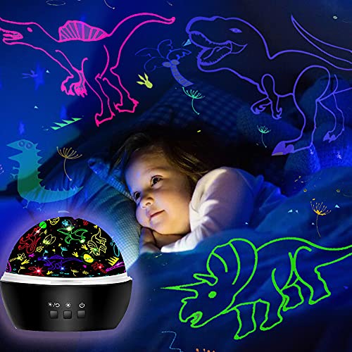 Dino-themed Rotating Projector Lamp for Kids