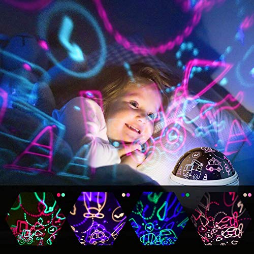Dino-themed Rotating Projector Lamp for Kids