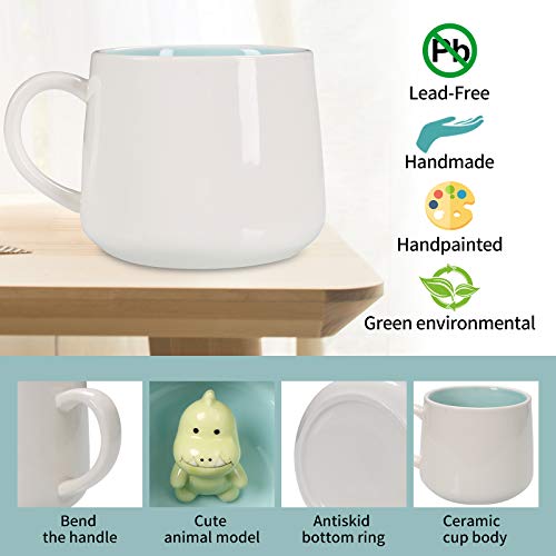 Handmade White Dinosaur 3D Coffee Mug