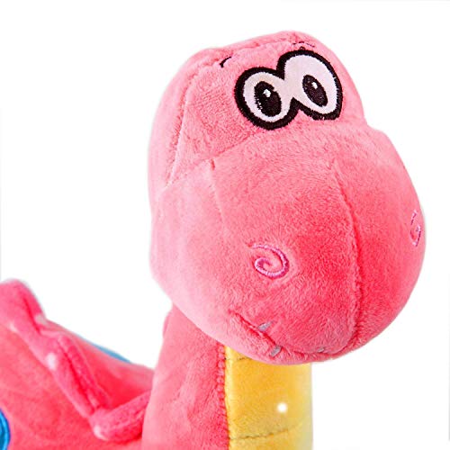 Marsjoy 14" Pink Stuffed Dinosaur Plush Toy, Plush Dinosaur Stuffed Animal, Dinosaur Toy for Baby Girl Boy Kids Birthday Gifts