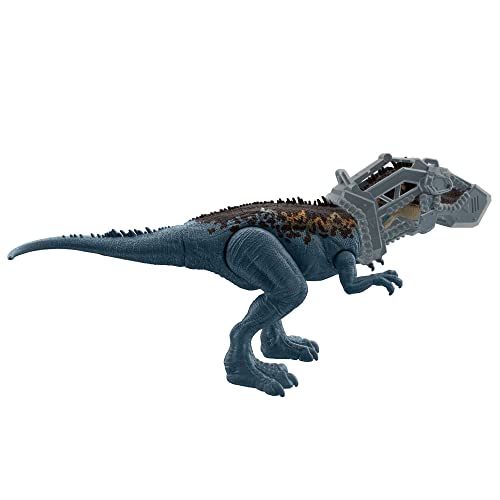 Jurassic World Mega Destroyers Carcharodontosaurus Dinosaur Action Figure, Toy Gift with Movable Joints, Attack and Breakout Feature