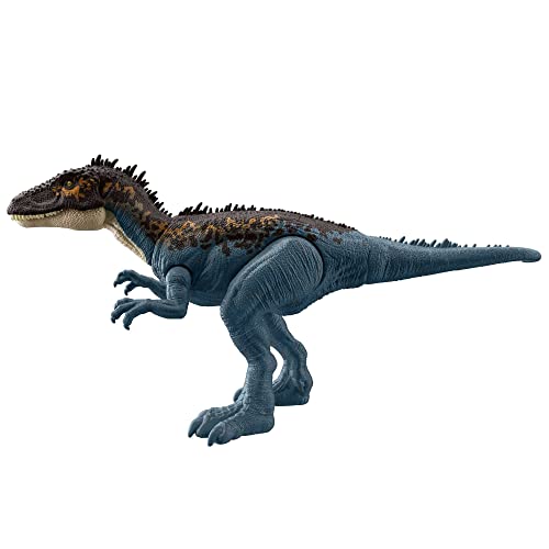 Jurassic World Mega Destroyers Carcharodontosaurus Dinosaur Action Figure, Toy Gift with Movable Joints, Attack and Breakout Feature