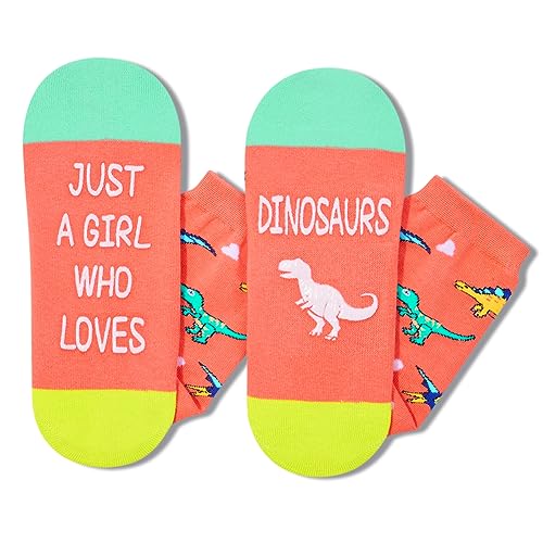 Zmart Novelty Dino Socks for Women Crazy Dinosaur Socks for Girls, Funny Dinosaur Gifts for Women Dino Gifts