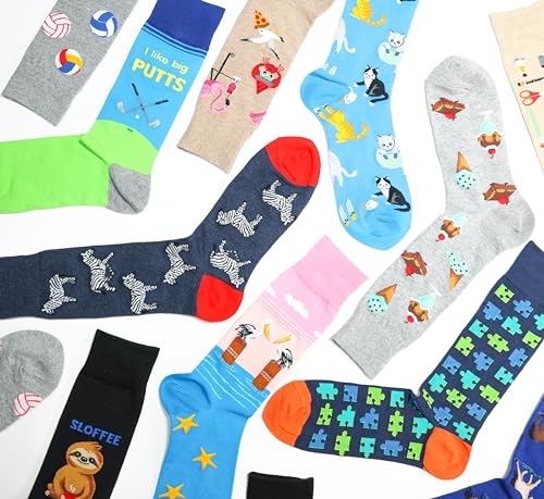 Hot Sox mens Animal Series Novelty Fashion Crew Casual Sock, Dinosaurs (Black), 6 12 US