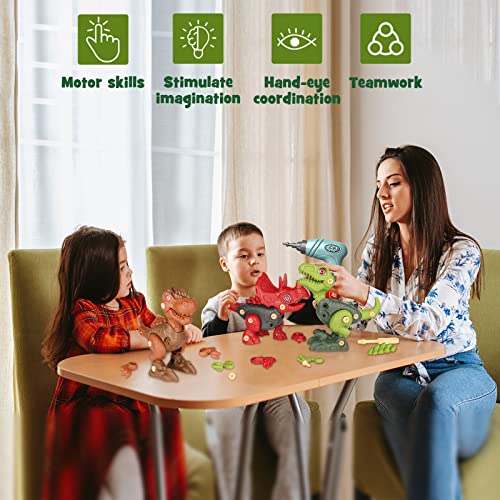 Dinosaur Construction Toys with Electric Drill for Kids