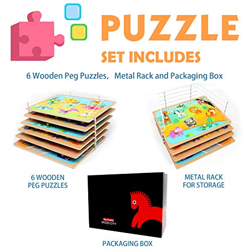 Dino Shape Puzzle Rack - Educational Toy Set