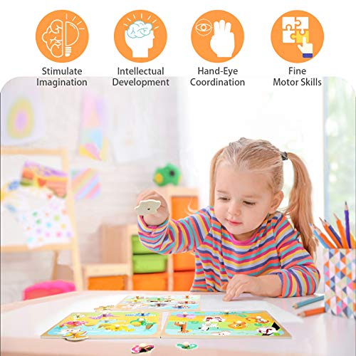 Dino Shape Puzzle Rack - Educational Toy Set