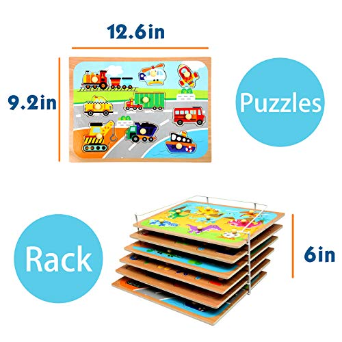 Dino Shape Puzzle Rack - Educational Toy Set