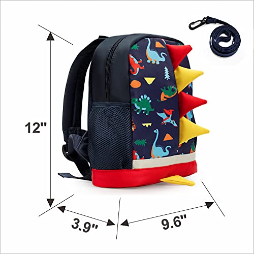 LESNIC Kids Dinosaur Backpack with Leash, Buckles in the Front, CPC Certified Medium Rucksack for 1-6 Years Old Boys & Girl, Dinosaur Rucksack Toddler Kids Bag 25 10 30.3cm/10 4 12in