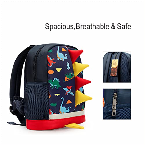 LESNIC Kids Dinosaur Backpack with Leash, Buckles in the Front, CPC Certified Medium Rucksack for 1-6 Years Old Boys & Girl, Dinosaur Rucksack Toddler Kids Bag 25 10 30.3cm/10 4 12in
