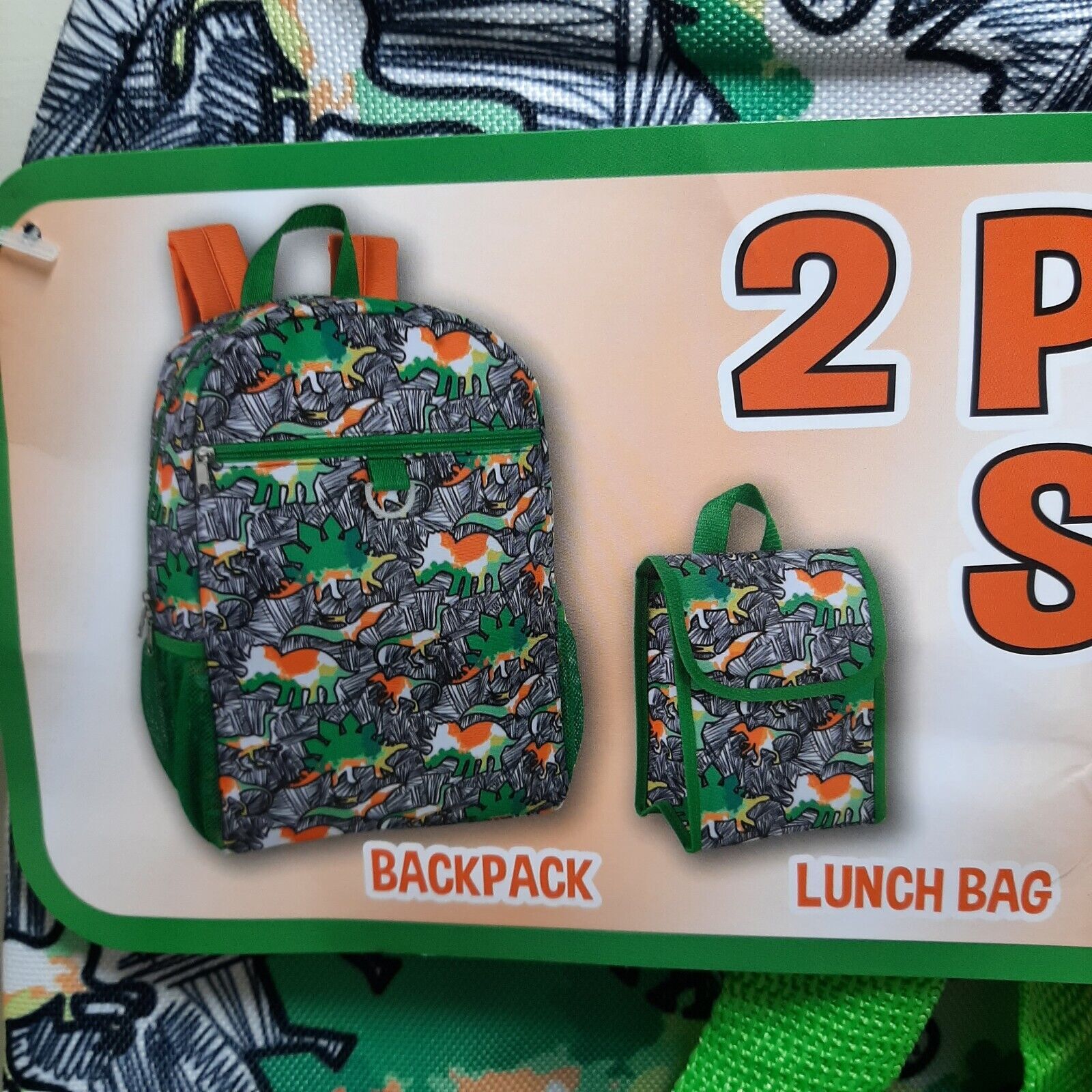 Dinosaur-theme Kids Backpack and Lunch Box Set