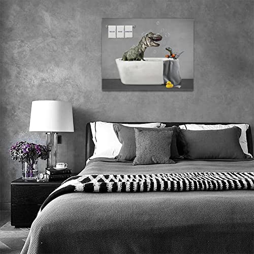 Dino Bathtub Canvas Wall Art Decor