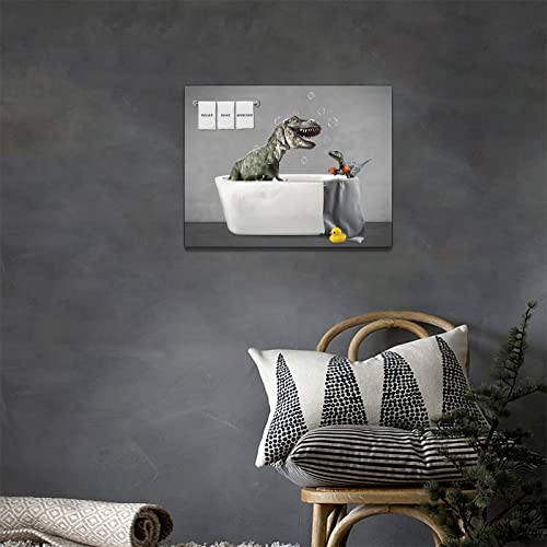 Dino Bathtub Canvas Wall Art Decor