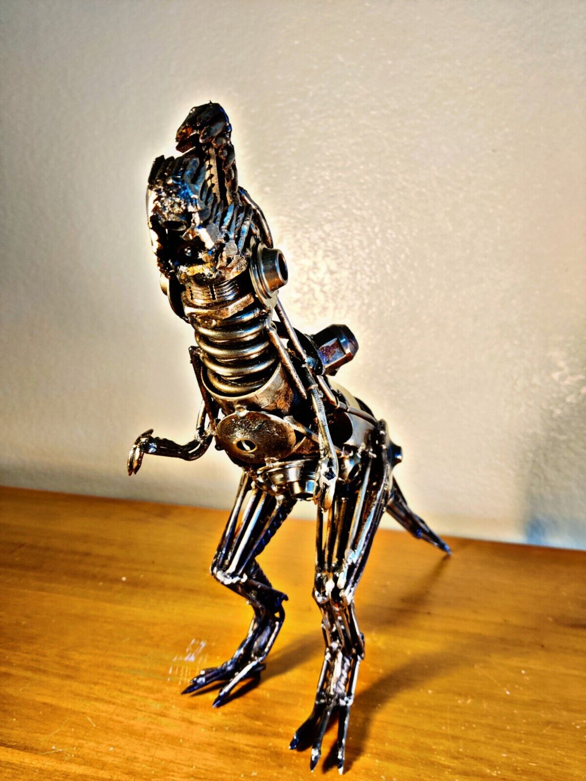 TREX dinosaur sculpture welded custom metal art
