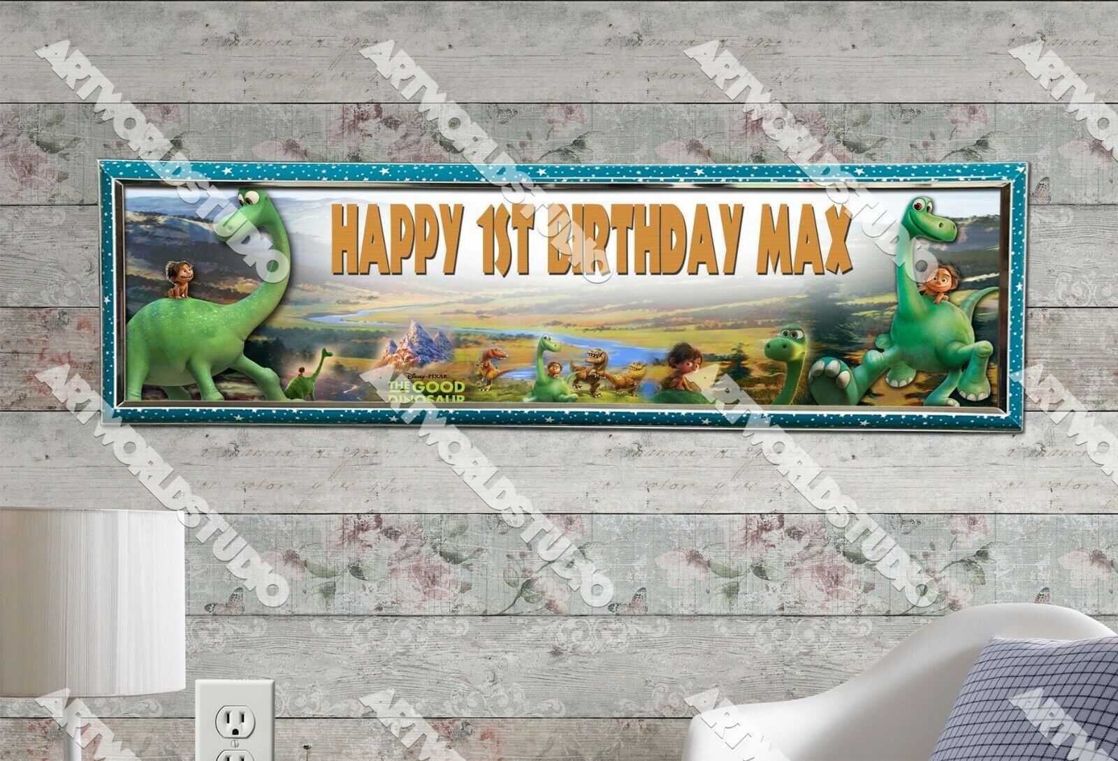 Custom Dinosaur Birthday Banner with Name