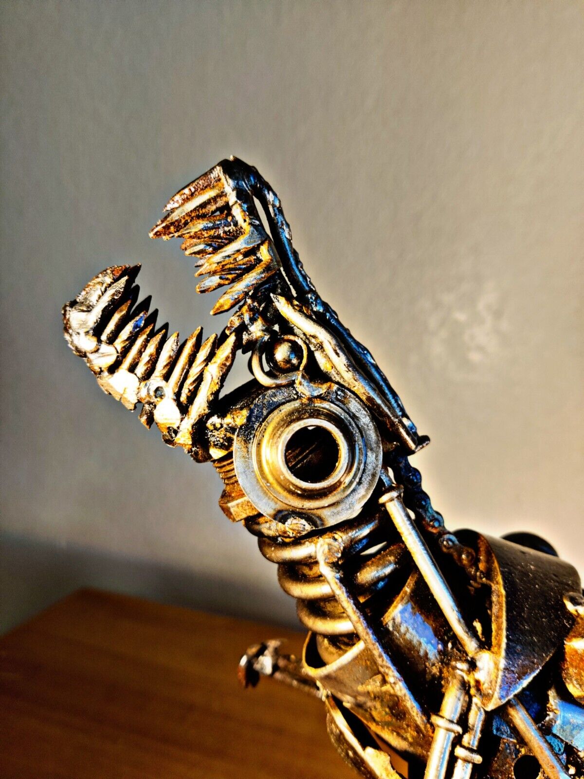 TREX dinosaur sculpture welded custom metal art