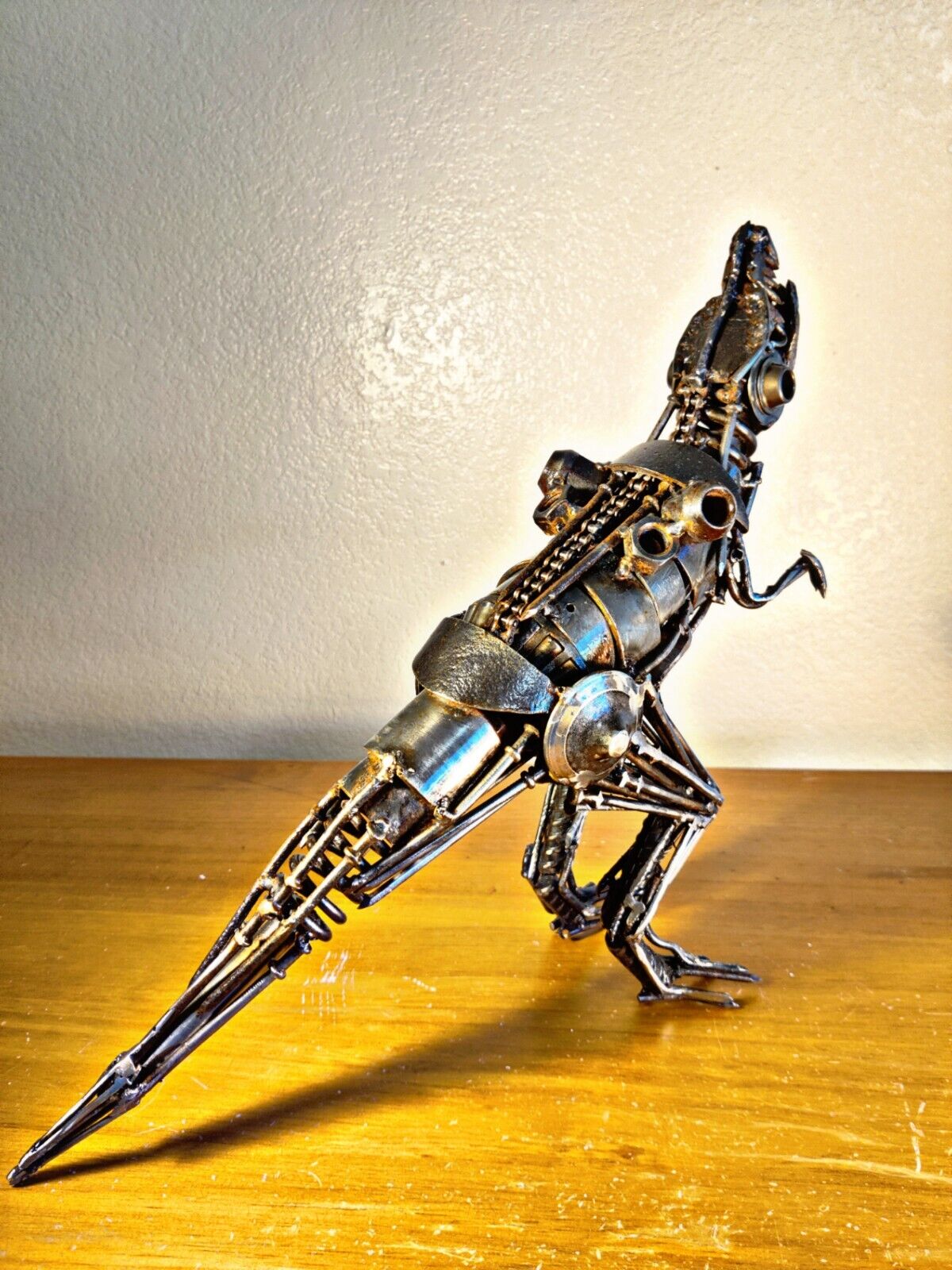 TREX dinosaur sculpture welded custom metal art
