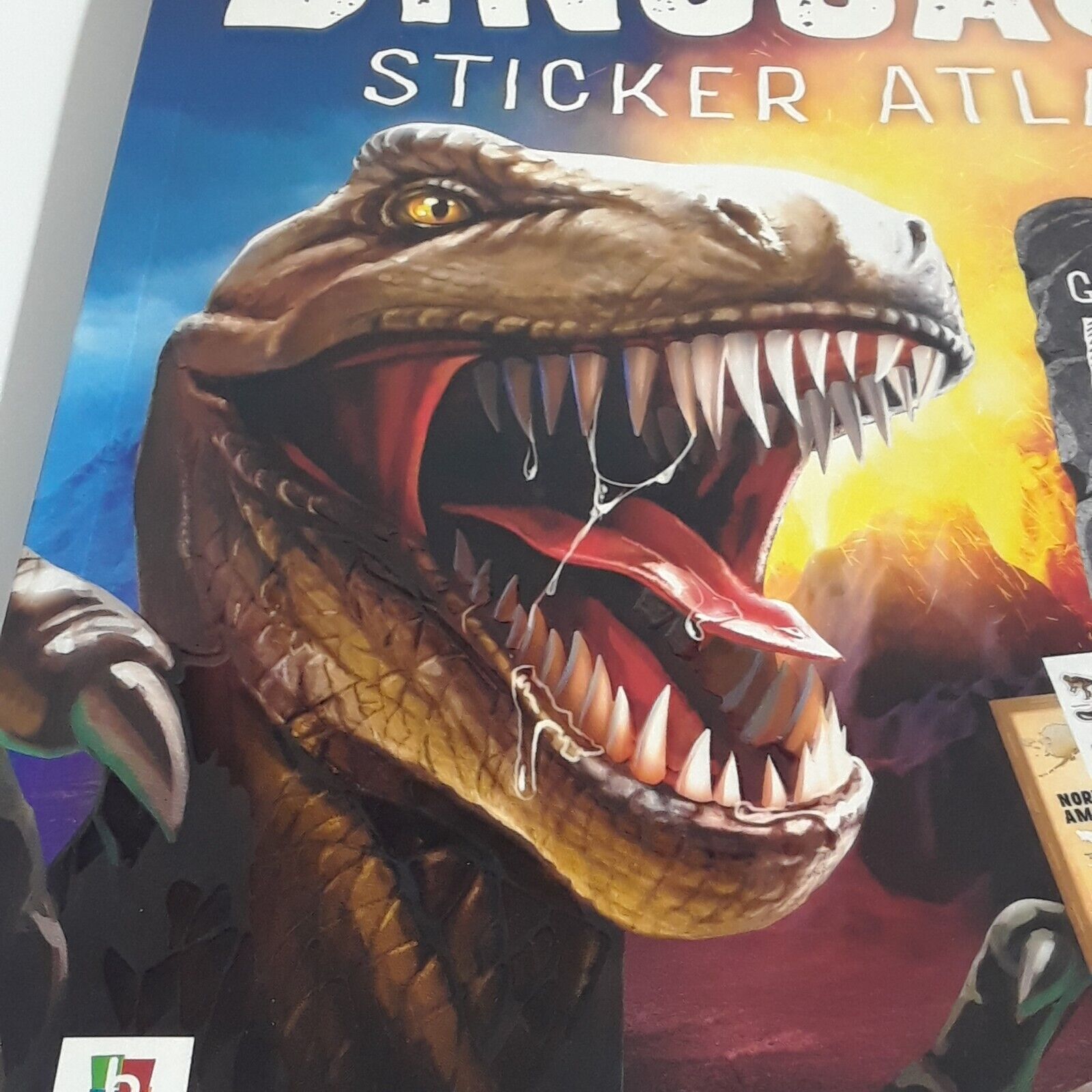 Dino Sticker Book with Wall Map Poster - Educational