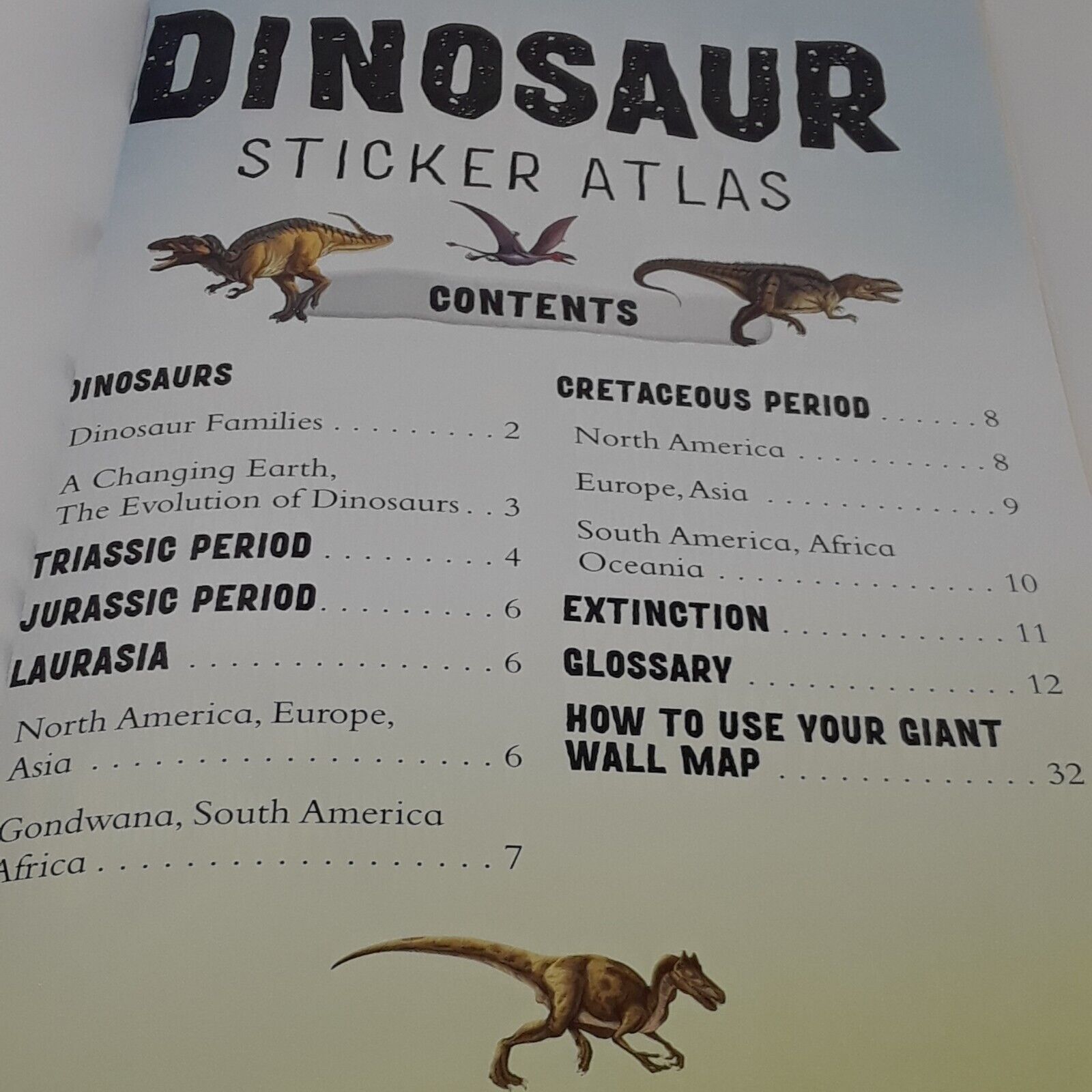 Dino Sticker Book with Wall Map Poster - Educational