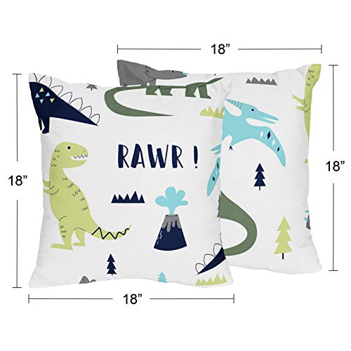 Modern Dinosaur Accent Throw Pillows - Set of 2