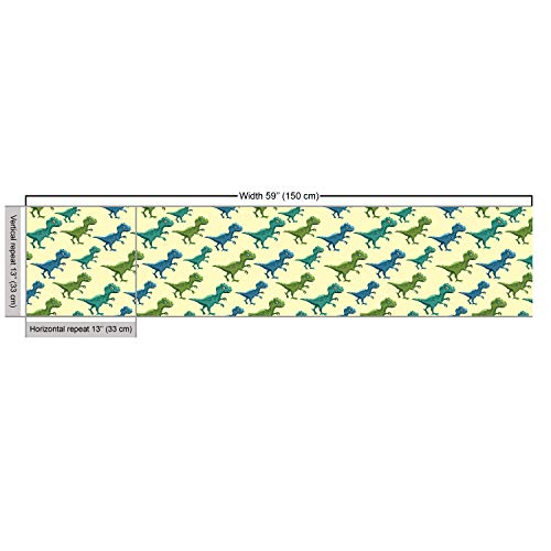 Jurassic Dinosaurs Fabric by Ambesonne - 1 Yard