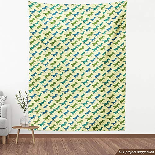 Jurassic Dinosaurs Fabric by Ambesonne - 1 Yard