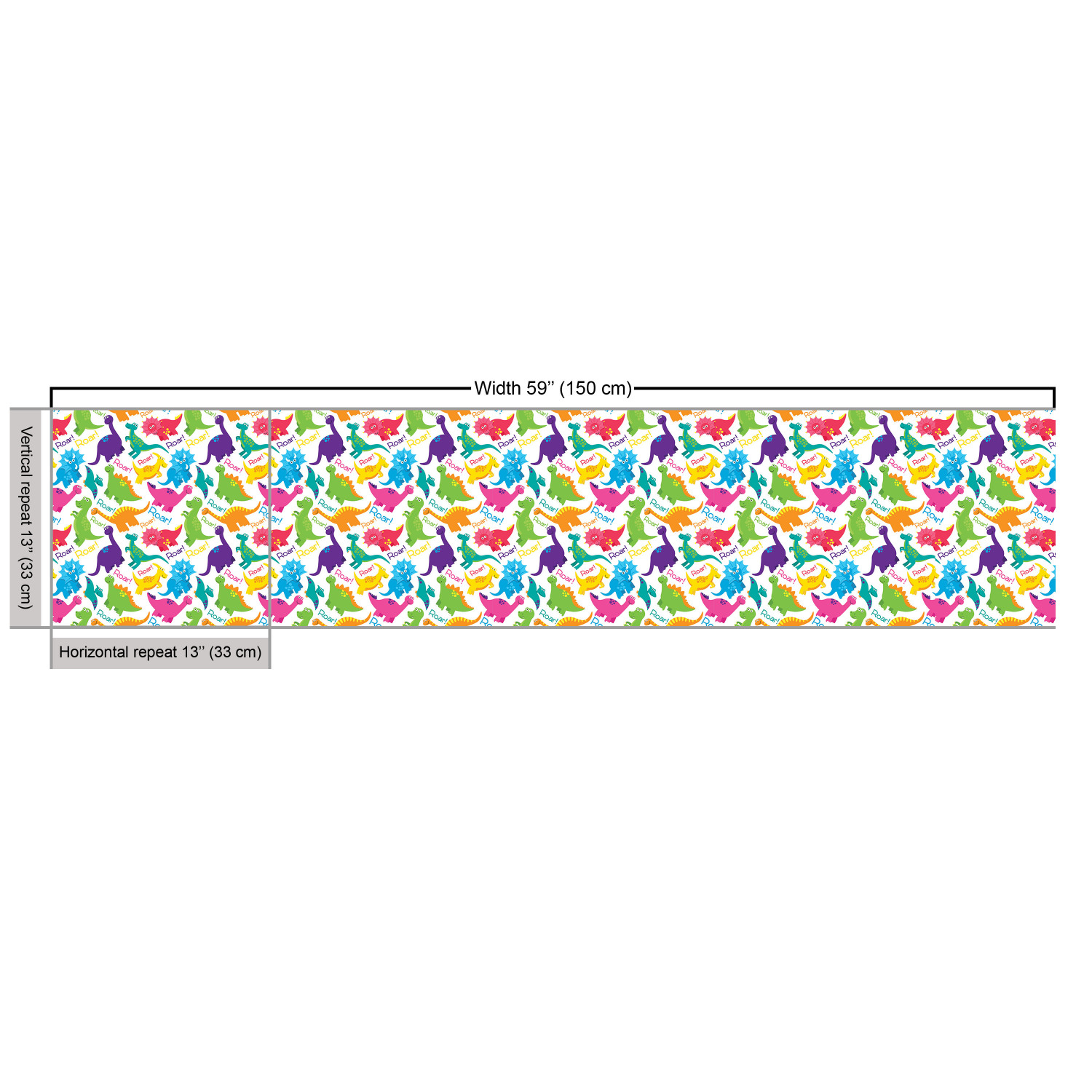 Dinosaur Themed Decorative Fabric by Ambesonne