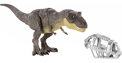 Jurassic World Toys Camp Cretaceous Dinosaur Toy, Stomp 'N Escape Tyrannosaurus Rex Action Figure with Stomping Motion
