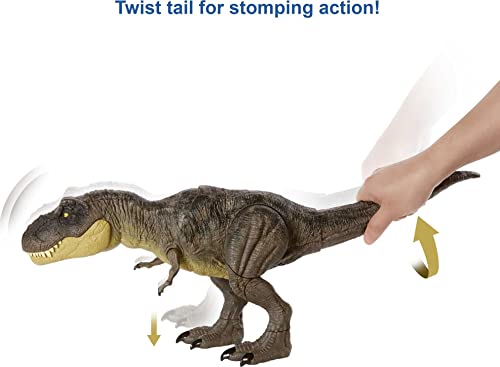 Jurassic World Toys Camp Cretaceous Dinosaur Toy, Stomp 'N Escape Tyrannosaurus Rex Action Figure with Stomping Motion