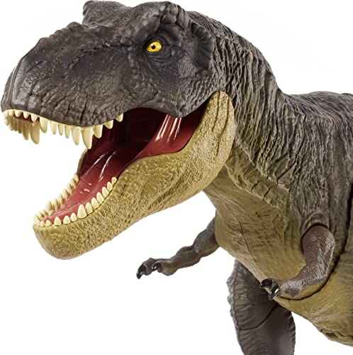 Jurassic World Toys Camp Cretaceous Dinosaur Toy, Stomp 'N Escape Tyrannosaurus Rex Action Figure with Stomping Motion