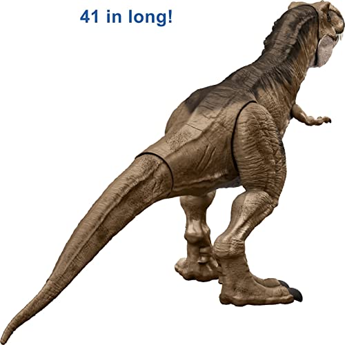 Jurassic World Dominion Super Colossal Tyrannosaurus Rex Action Figure, Extra Large Dinosaur Toy at 41.5 Inches with Movable Joints and Eating Feature [Amazon Exclusive]