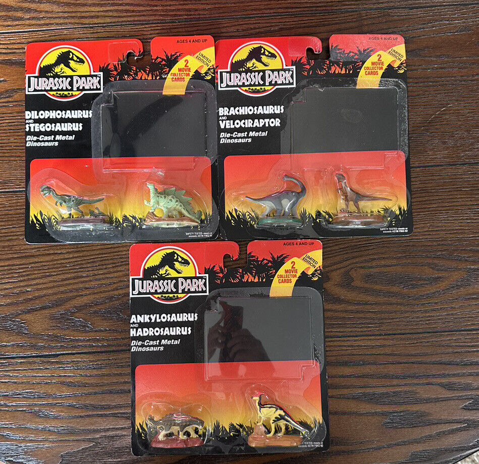 Vintage Kenner Jurassic Park Die Cast Dinosaur Set