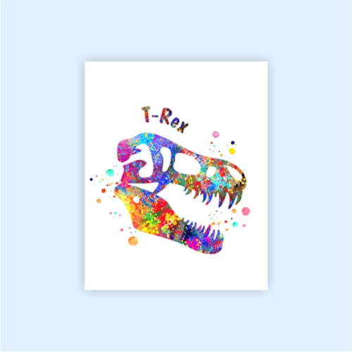 T-Rex Watercolor Art Prints Set Dignovel Studios