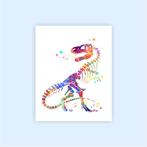 T-Rex Watercolor Art Prints Set Dignovel Studios