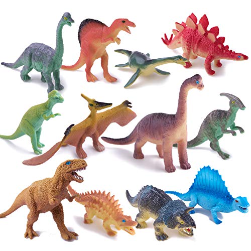 Realistic 12-Pack Dinosaur Toys with Book