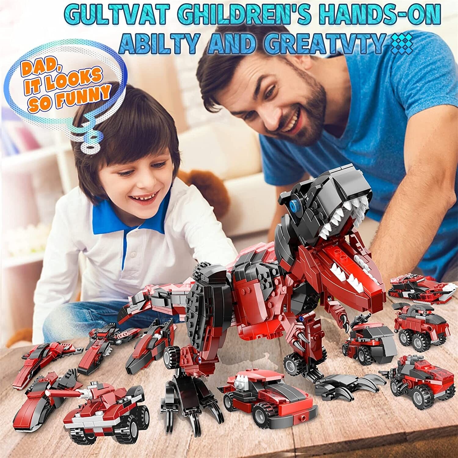 782-Piece STEM Dinosaur Building Blocks