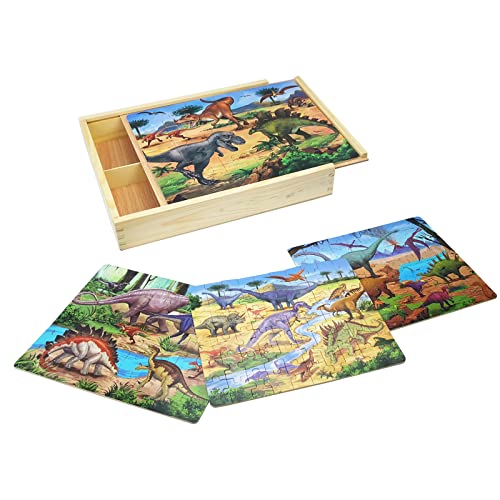Dinosaur Wooden Puzzles for Ages 4-8