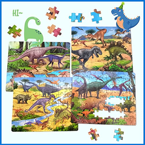 Dinosaur Wooden Puzzles for Ages 4-8