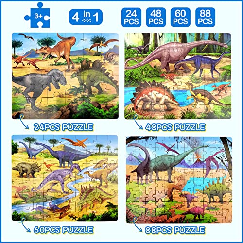Dinosaur Wooden Puzzles for Ages 4-8