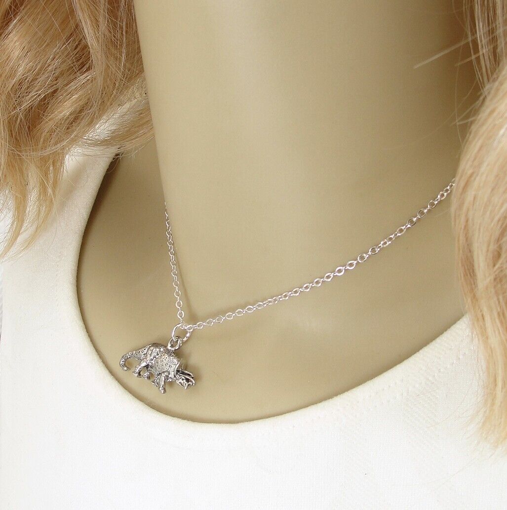 Triceratops Charm Necklace - Prehistoric Silver Jewelry