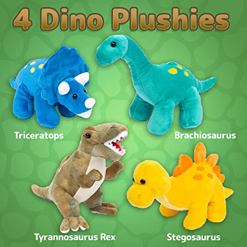 Dinosaur Plush Toys for Boys and Girls - 4 Pack